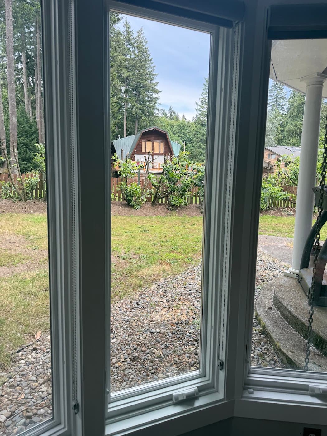 Clear new bay window pane after Aria Glass replaced it